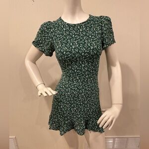Reformation Women’s Beesly Dress forrest green dark florals, size 6 (very small)